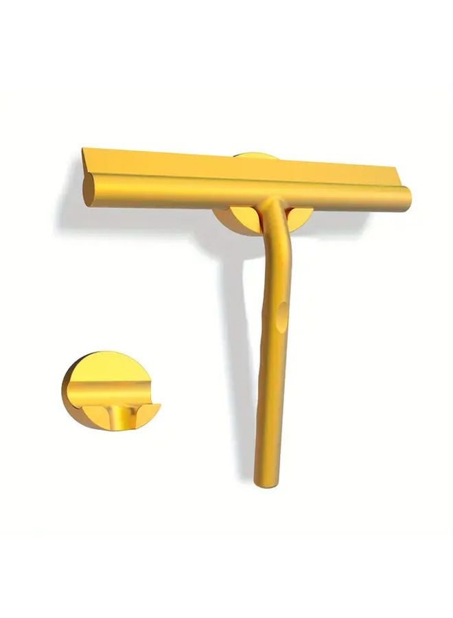 ممسحة سيليكون من الفولاذ المقاوم للصدأ الذهبي لتنظيف زجاج الحمام والأرضيات الصلبة - Image 3